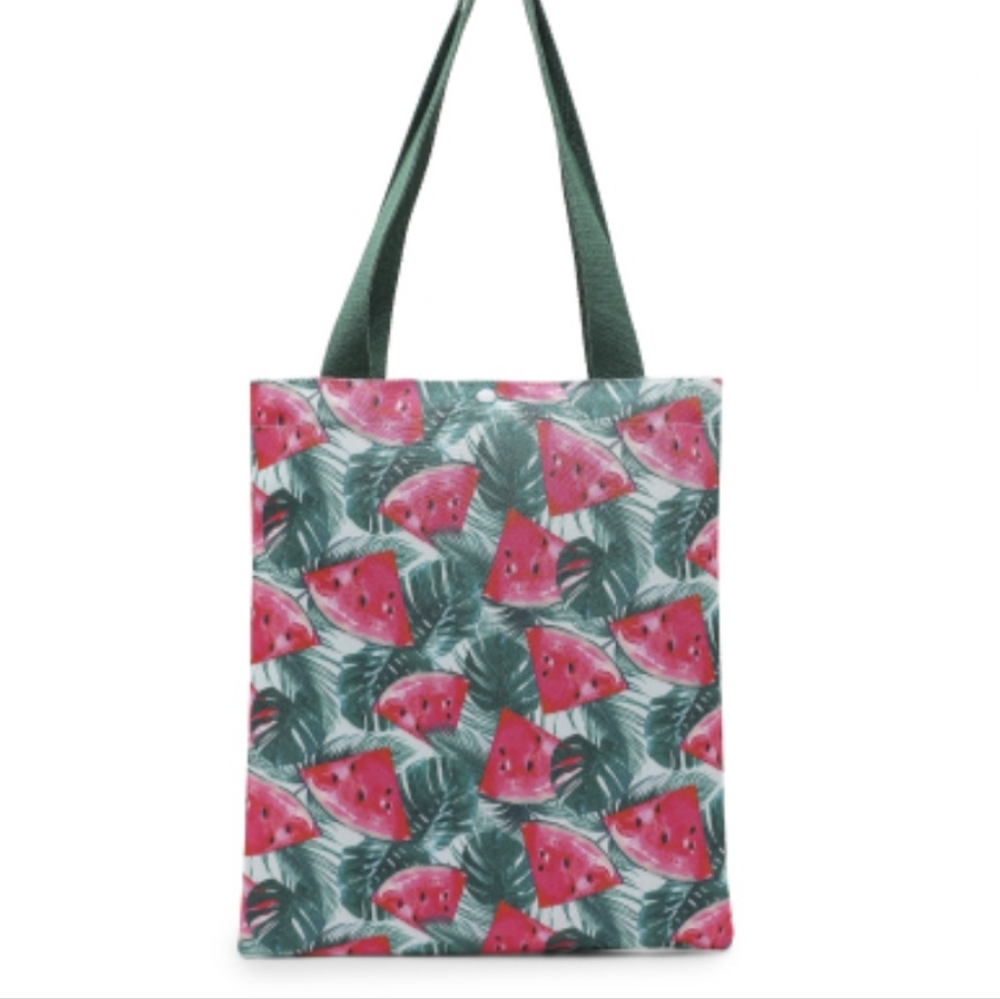 Watermelon Printed Canvas Shoulder  Beach Bag